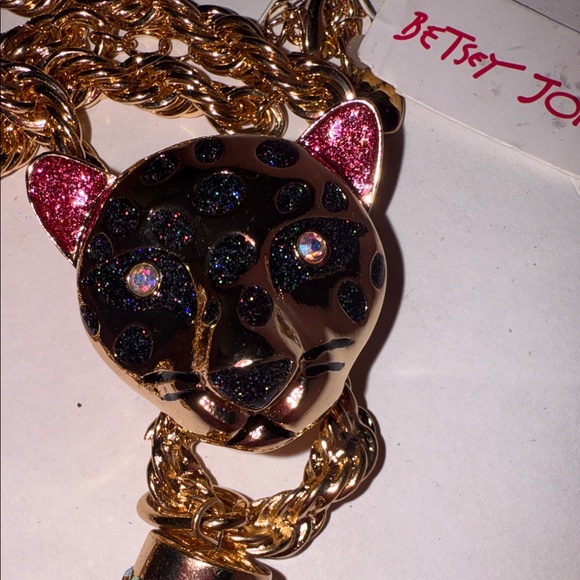 NWT BETSEY JOHNSON MAGNIFICENT GOLD LEOPARD PENDANT NECKLACE - Picture 13 of 13